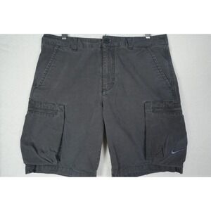 Vintage Nike Cargo‎ Shorts Men's 34 Dark Gray Blue Tag Zipper Pockets
